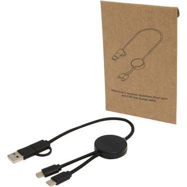 Logo trade promotional gifts picture of: Citala 5-in-1 recycled plastic 30 cm data sync and 27W fast charge cable