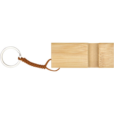 Logo trade promotional giveaways image of: Bosona bamboo phone holder with keychain