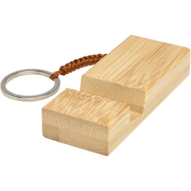 Logo trade promotional product photo of: Bosona bamboo phone holder with keychain