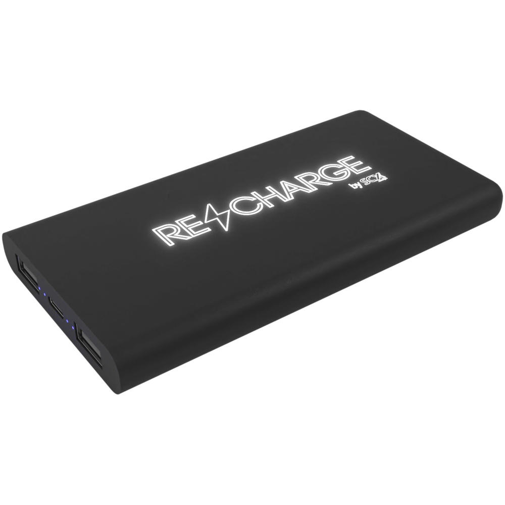 Logotrade promotional gift image of: SCX.design P40 10.000 mAh light-up wireless rubber power bank