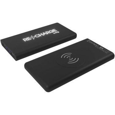 Logo trade advertising products image of: SCX.design P40 10.000 mAh light-up wireless rubber power bank