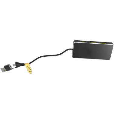 Logo trade promotional products image of: SCX.design H20 8-in-1 USB hub with dual input and 6-ports