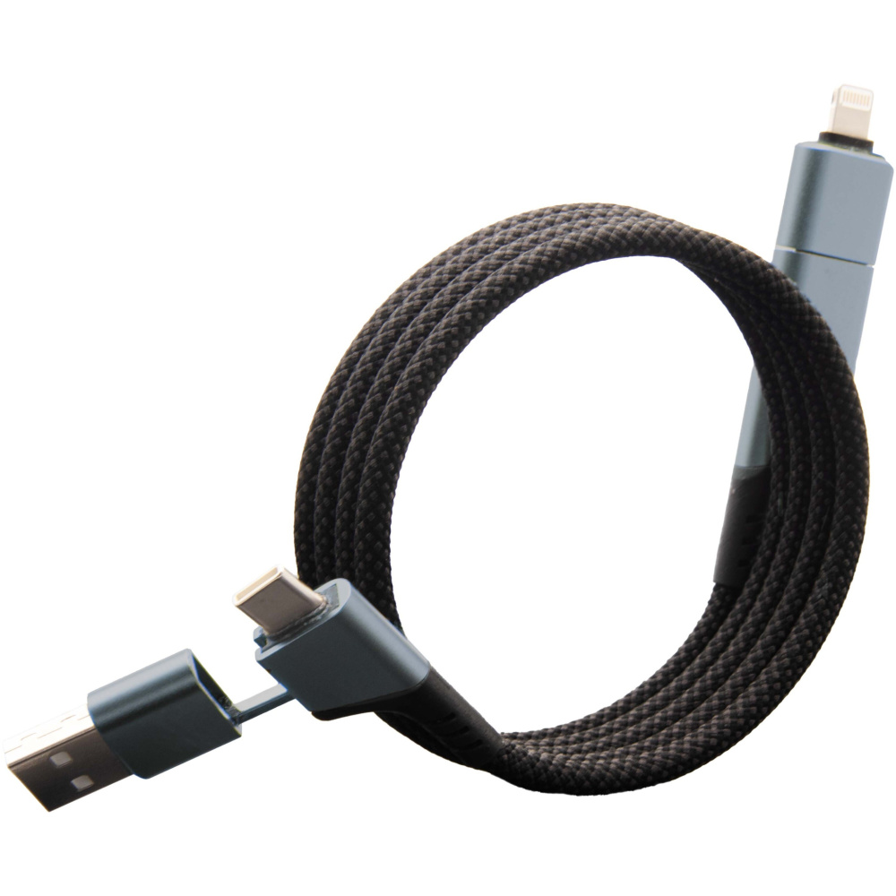 Logo trade business gift photo of: SCX.design C52 100W 4-in-1 rPET magnetic ultra fast charging cable 