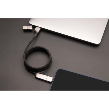 Logo trade promotional item photo of: SCX.design C52 100W 4-in-1 rPET magnetic ultra fast charging cable 