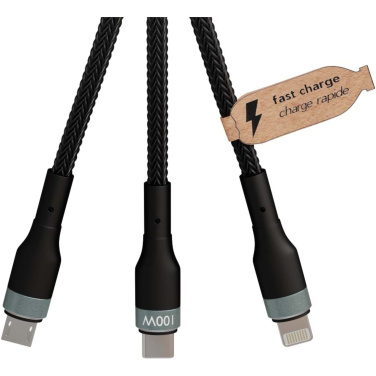 Logotrade promotional product image of: SCX.design C53 100W 5-in-1 rPET ultra fast charging cable