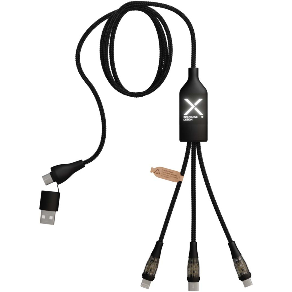 Logo trade promotional items picture of: SCX.design C50 5-in-1 fast charging 100W/5A cable with digital display