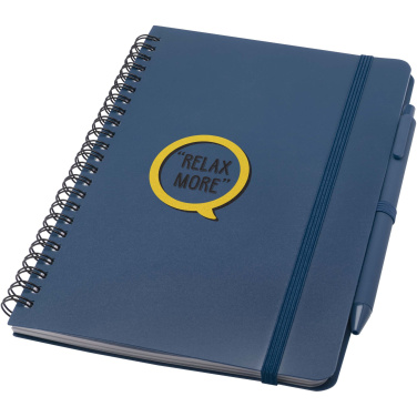 Logo trade promotional products picture of: Thalaasa A5 ocean-bound hard cover notebook with ballpoint pen (black ink)