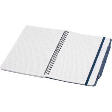 Logo trade promotional giveaway photo of: Thalaasa A5 ocean-bound hard cover notebook with ballpoint pen (black ink)