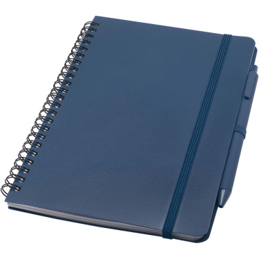 Logo trade promotional products picture of: Thalaasa A5 ocean-bound hard cover notebook with ballpoint pen (black ink)