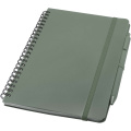 Thalaasa A5 ocean-bound hard cover notebook with ballpoint pen (black ink), Heather green