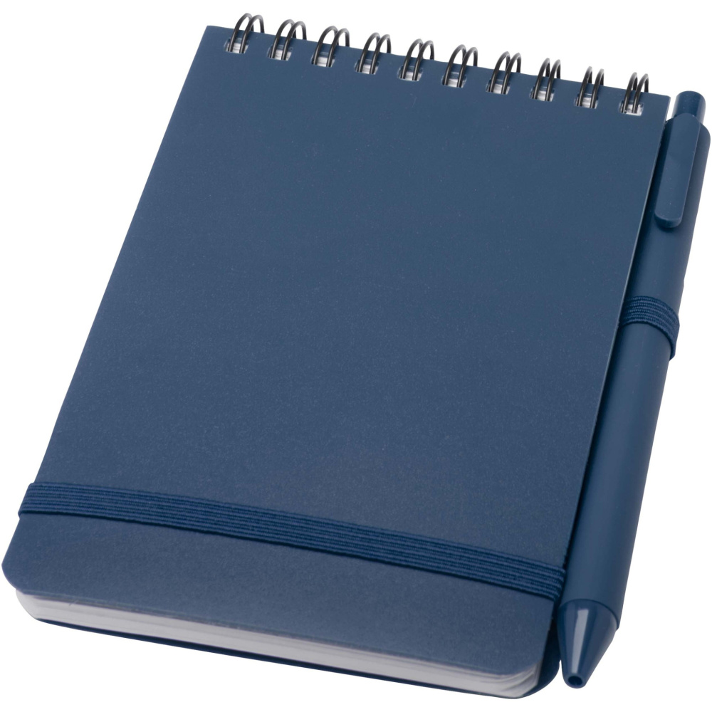 Logo trade corporate gifts picture of: Thalaasa A6 hard cover ocean-bound notebook with ballpoint pen (black ink)