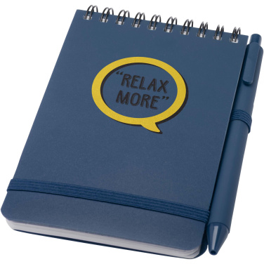 Logo trade promotional merchandise image of: Thalaasa A6 hard cover ocean-bound notebook with ballpoint pen (black ink)