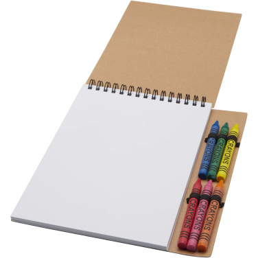 Logotrade advertising product picture of: Doodle A5 spiral soft cover notebook and crayon set