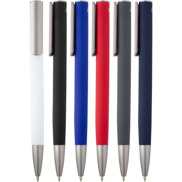 Logotrade promotional product picture of: Ziggur aluminium ballpoint pen (blue ink)