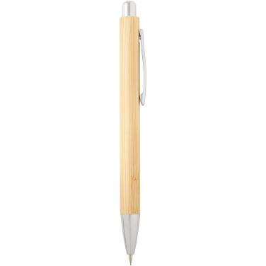 Logotrade advertising product image of: Oblys bamboo ballpoint pen and mechanical pencil set (black ink)