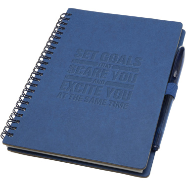 Logo trade promotional giveaway photo of: Slate reusable soft cover notebook and pen set (black ink)