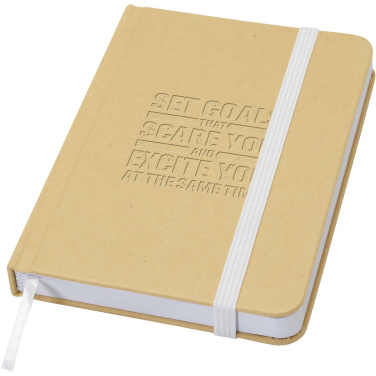 Logo trade promotional giveaways picture of: Reed A6 recycled hard cover notebook with plain pages