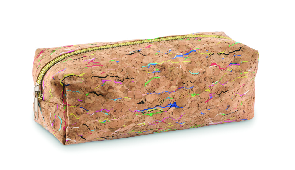 Logo trade business gift photo of: Coloured cork pencil case