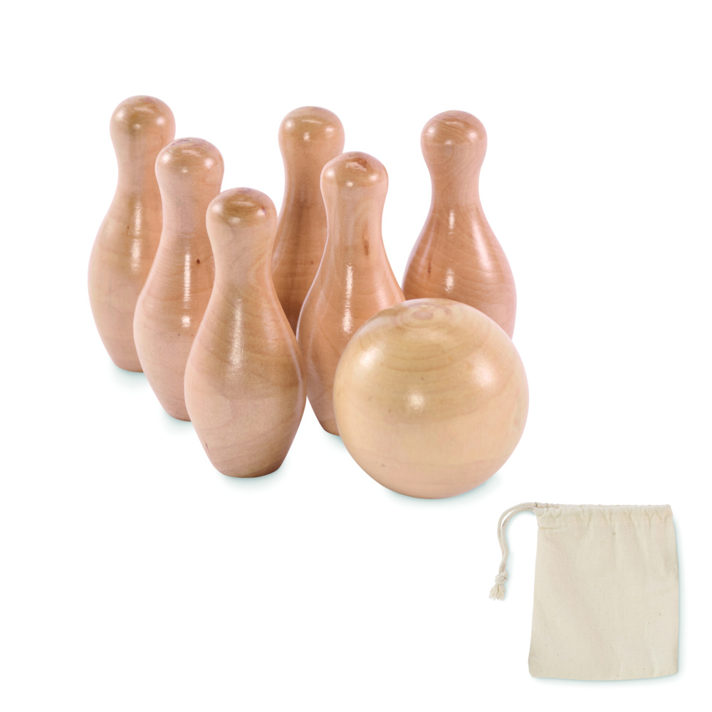 Logo trade promotional product photo of: Mini pine wood bowling set