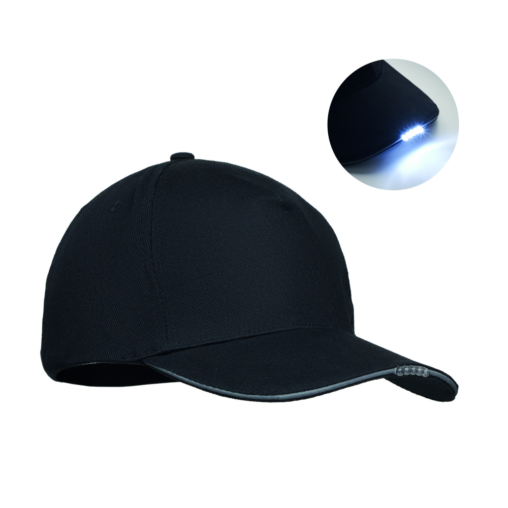 Logotrade advertising products photo of: 5 panel LED cotton cap 220gr/m²