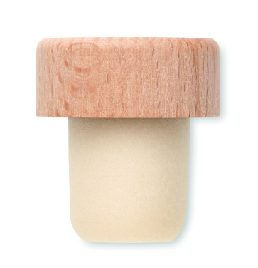 Logo trade promotional merchandise picture of: Beech wood bottle stopper