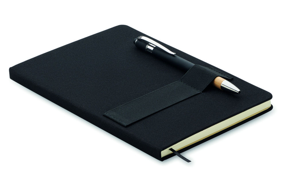 Logo trade business gifts image of: A5 RPET notebook with pen