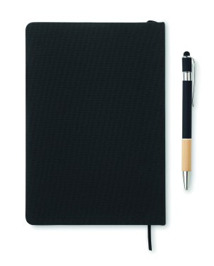 Logo trade business gifts image of: A5 RPET notebook with pen