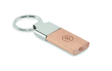 Logo trade promotional giveaways picture of: Key ring with rubber wood