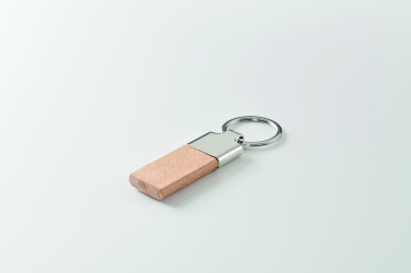 Logo trade promotional merchandise image of: Key ring with rubber wood