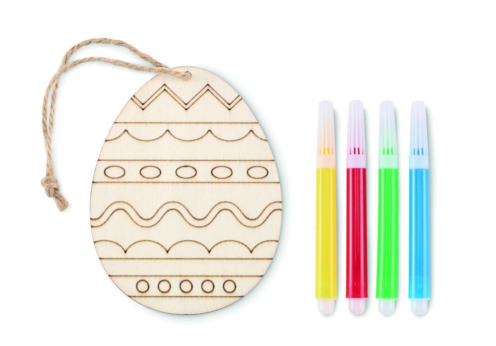 Logotrade promotional gift picture of: Wooden egg painting set