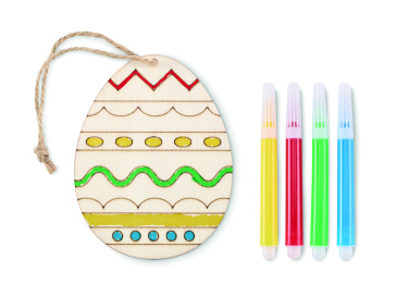 Logo trade promotional giveaway photo of: Wooden egg painting set