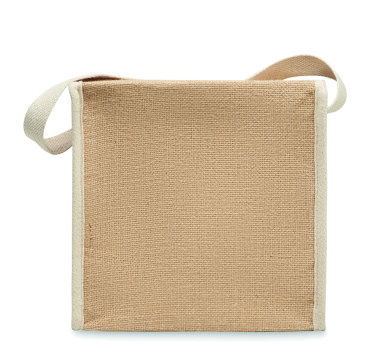 Logo trade promotional merchandise image of: Jute and canvas cooler bag 3L