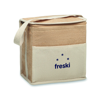 Logo trade promotional items picture of: Jute and canvas cooler bag 3L