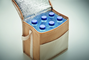 Logotrade promotional merchandise picture of: Jute and canvas cooler bag 3L