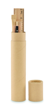 Logo trade promotional giveaways image of: Paper tube stationery set