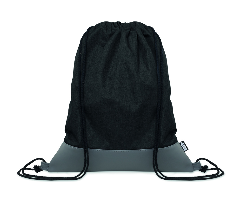 Logo trade corporate gifts picture of: RPET PU drawstring bag 2 tone