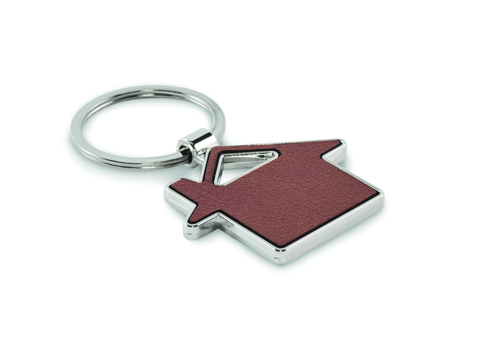 Logo trade promotional giveaway photo of: House shaped key ring