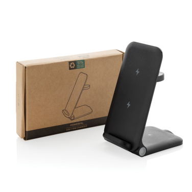 Logo trade promotional giveaway photo of: Powerpal 3 in 1 RCS recycled plastic 15W charger