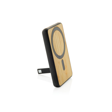 Logo trade business gift photo of: Zen RCS rplastic 5000 mah 5W magnetic bamboo powerbank