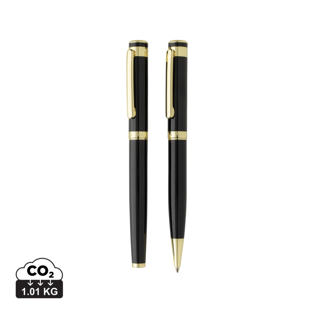 Logotrade promotional item image of: Swiss Peak Luca RCS recycled brass deluxe pen set