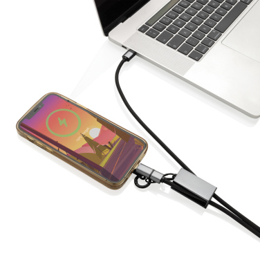 Logo trade promotional product photo of: Terra RCS recycled PET phone cord with dual charge cable