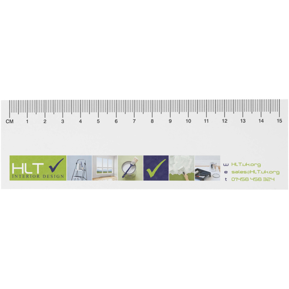 Logotrade promotional product picture of: Sticky-Mate® recycled sticky notes with printed 15 cm ruler