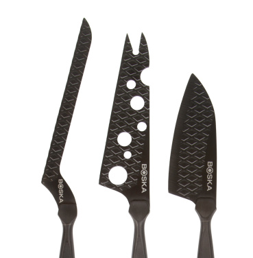 Logotrade promotional item picture of: BOSKA Cheese Knife Set Monaco+ Black