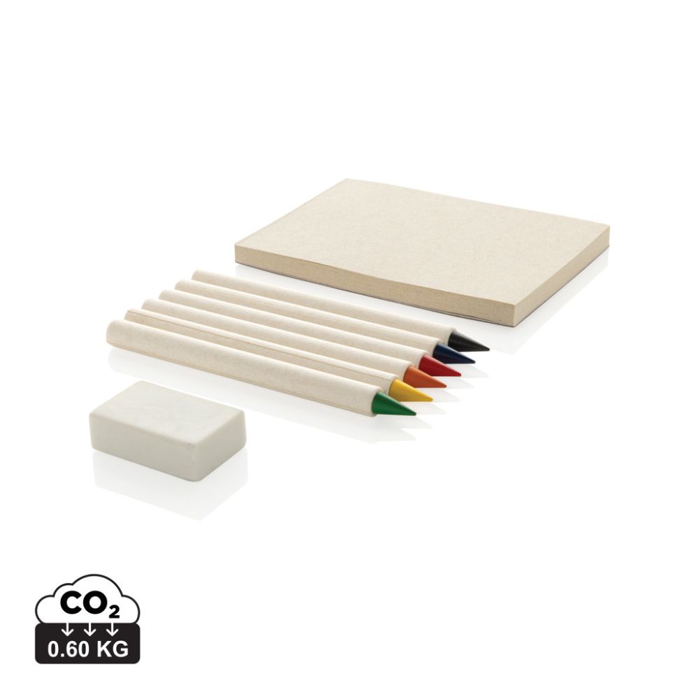Logo trade promotional giveaways picture of: Micki GRS infinity 6pc coloring pencil set with notepad