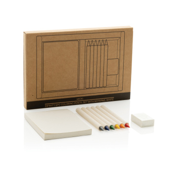 Logo trade promotional giveaways picture of: Micki GRS infinity 6pc coloring pencil set with notepad