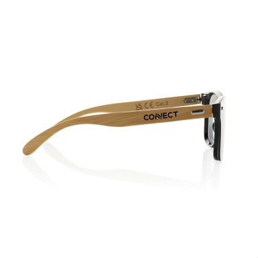 Logo trade promotional gift photo of: Prism RCS recycled plastic sunglasses with bamboo frame