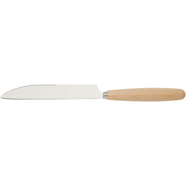 Logotrade promotional item image of: Root 5-piece stainless steel and beech wood cutlery set