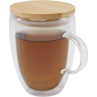 Logotrade promotional giveaway picture of: Leona 350 ml glass cup with bamboo lid