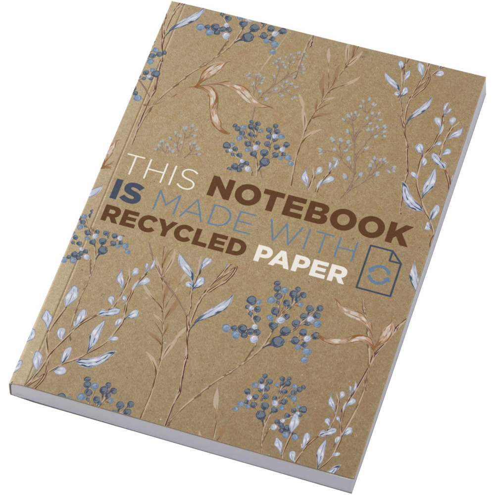 Logotrade promotional product image of: Novella Austen A5 recycled soft cover kraft notebook - 100 sheets