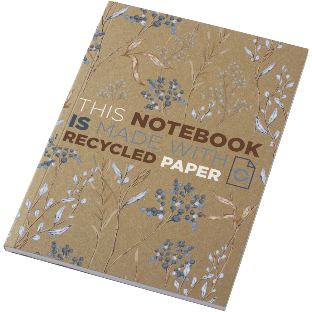 Logotrade promotional merchandise photo of: Novella Austen A5 recycled soft cover kraft notebook - 50 sheets